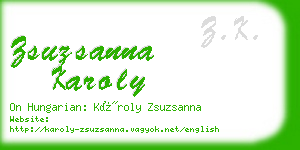 zsuzsanna karoly business card